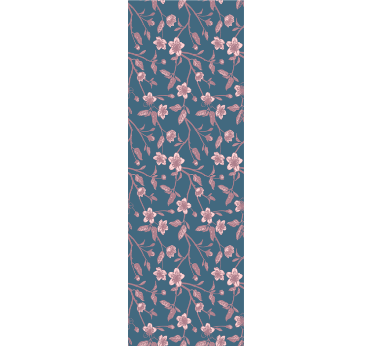 Papel tapiz flores ramas de flores rosas - TenVinilo