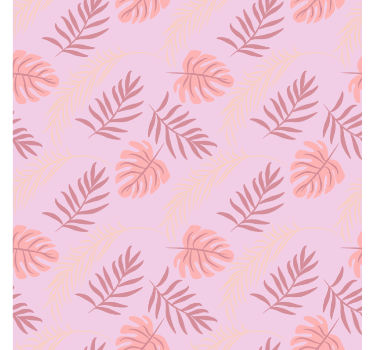 Papel tapiz para recámara diseño hojas tropicales rosas - TenVinilo