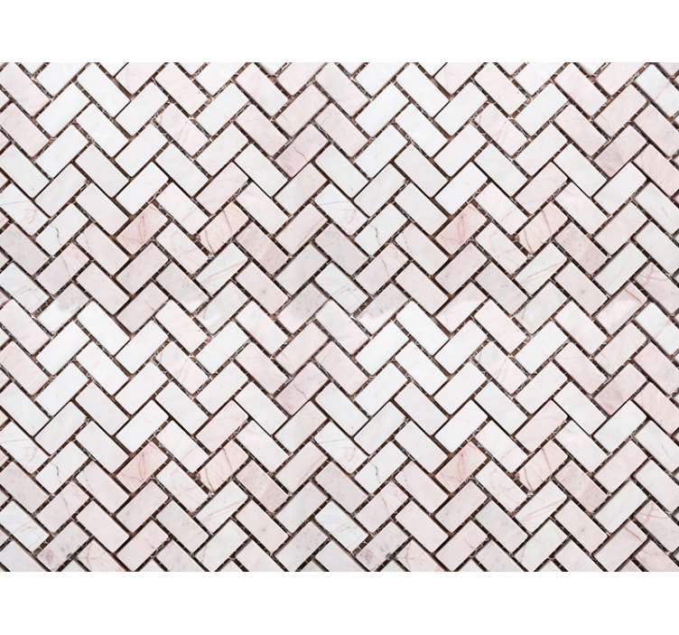 Papel tapiz ornamental azulejos de mármol en espiga - TenVinilo