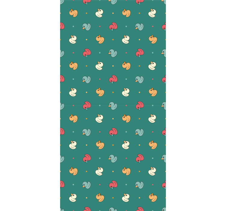 Papel tapiz animales patitos de goma multicolores - TenVinilo