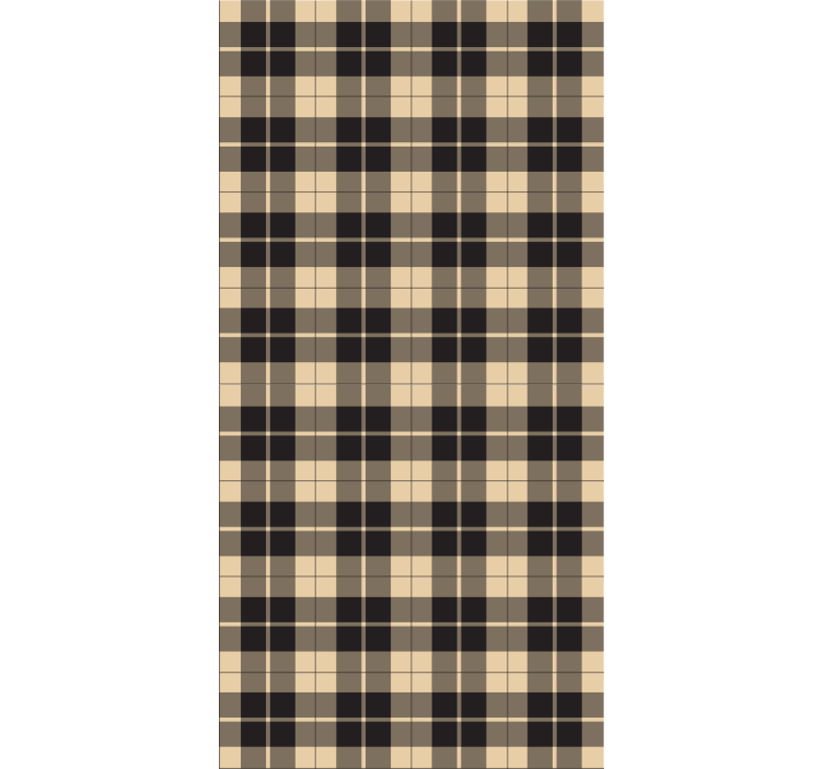 Papel tapiz pasillo cuadros beige con líneas negras - TenVinilo