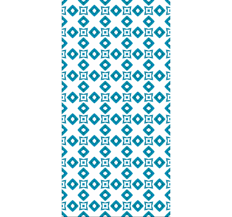 Papel tapiz pasillo diseño geométrico azul diamante - TenVinilo