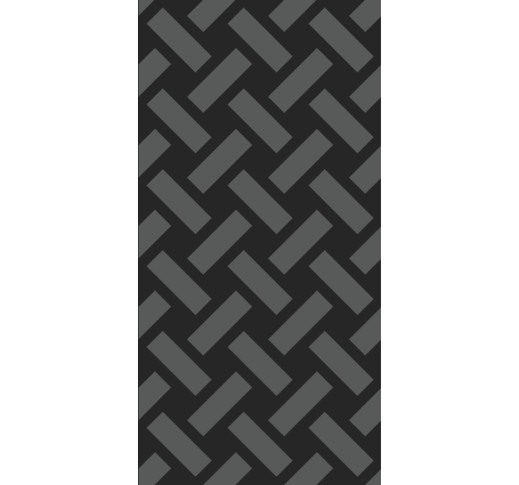Papel tapiz pasillo patrón cuadrado negro geométrico - TenVinilo