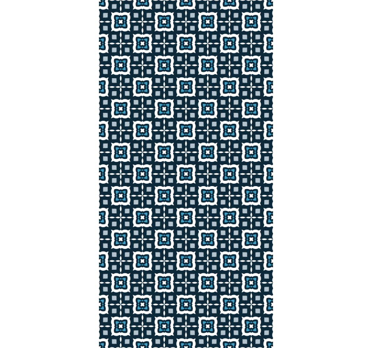 Papel tapiz azulejos mosaico azul y blanco - TenVinilo