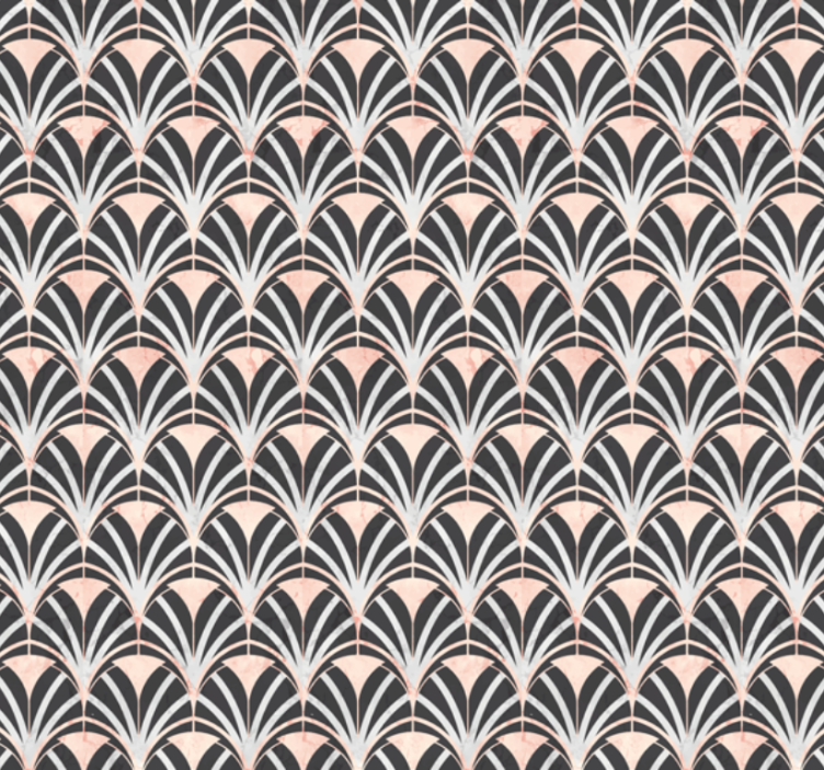 Papel tapiz azulejos efecto mármol art deco - TenVinilo