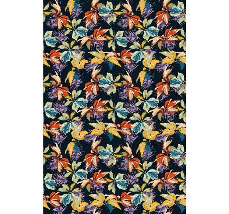 Papel tapiz pasillo diseño floral lirio tigre - TenVinilo