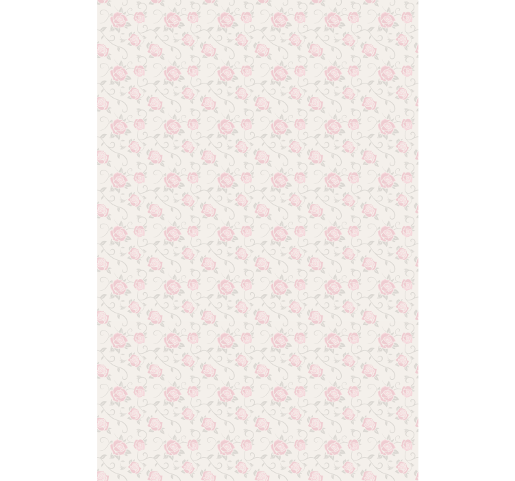 Papel tapiz pasillo rosas rosadas delicadas - TenVinilo