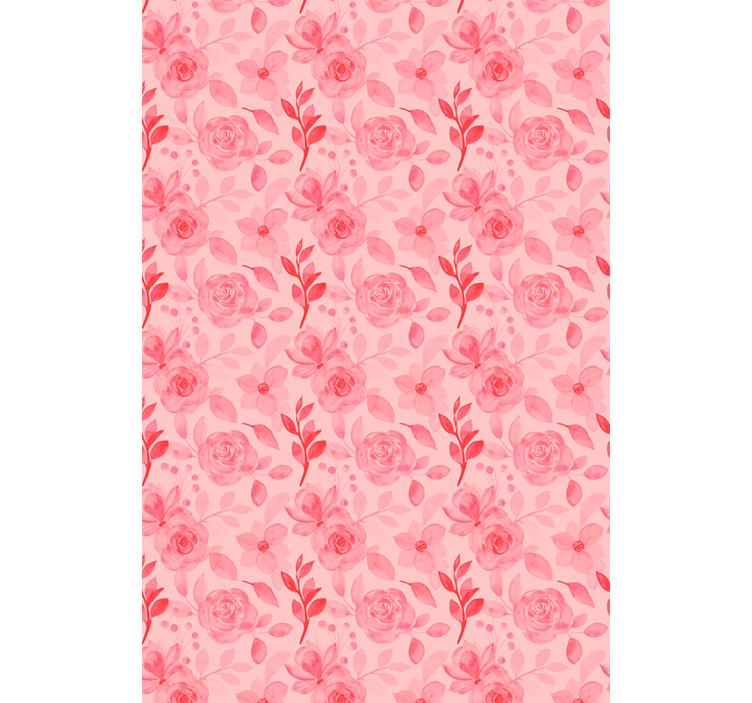 Papel tapiz pasillo patrón de rosas románticas - TenVinilo