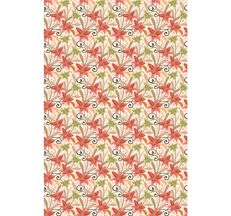 Papel tapiz pasillo patrón floral vibrante - TenVinilo