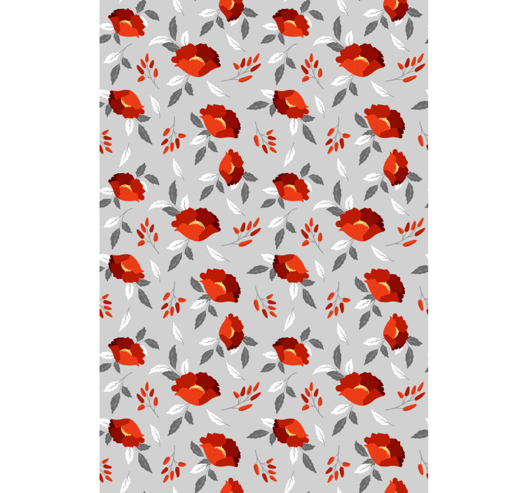 Papel tapiz pasillo patrón rojo y gris - TenVinilo