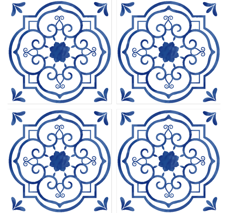 Papel tapiz azulejos cerámicos clásicos - TenVinilo
