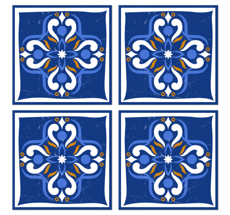 Papel tapiz azulejos estilo mediterráneo clásico - TenVinilo