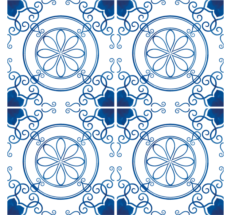 Papel tapiz azulejos recuerdos de grecia - TenVinilo