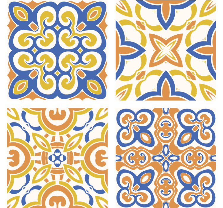 Papel tapiz azulejos piastrelle sicilianas - TenVinilo