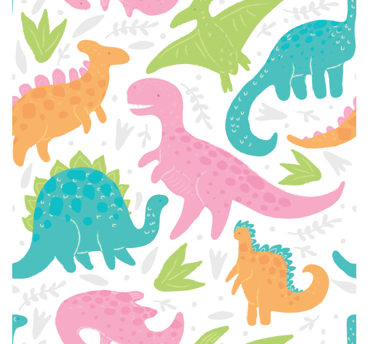 Papel tapiz dinosaurios colores pastel - TenVinilo