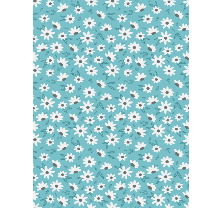 Papel tapiz comedor motivo floral margarita - TenVinilo