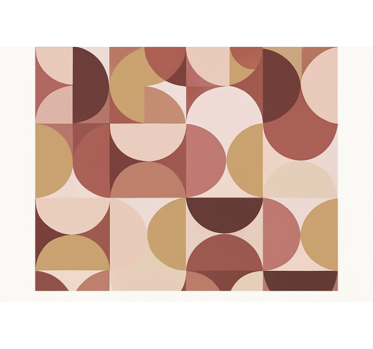 Papel tapiz recámara matrimonial diseño figuras rojas retro - TenVinilo