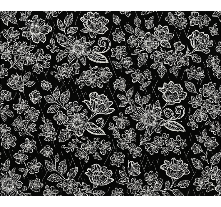 Papel tapiz recámara matrimonial diseño floral oscuro - TenVinilo