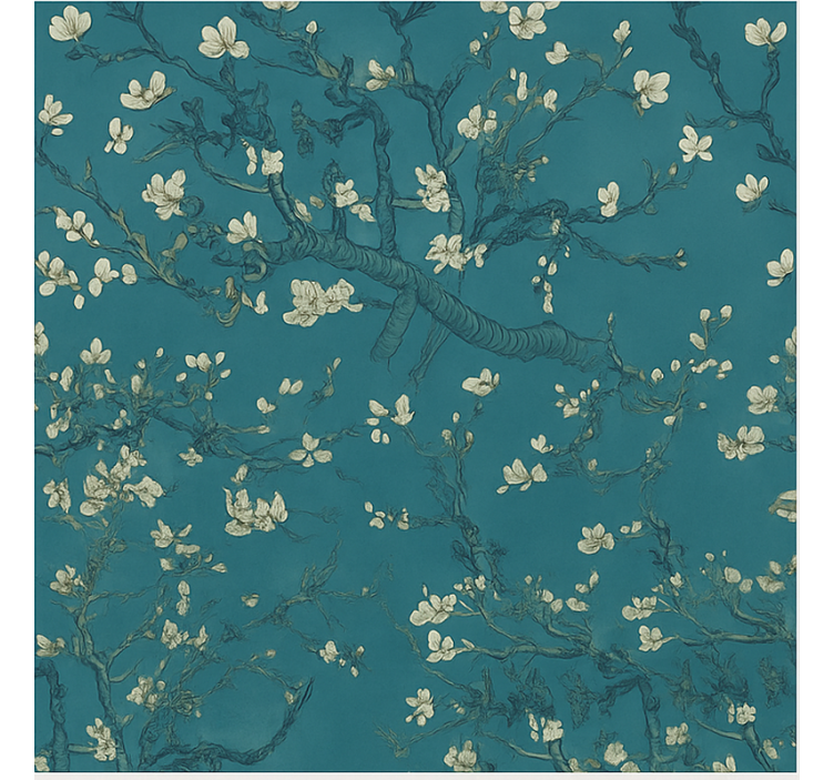 Papel tapiz recámara matrimonial diseño de árbol azul oscuro - TenVinilo