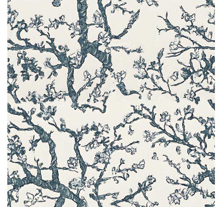 Papel tapiz recámara matrimonial diseño de árbol azul oscuro - TenVinilo