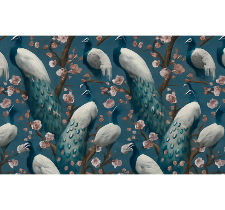 Papel tapiz recámara matrimonial pavos reales elegantes - TenVinilo