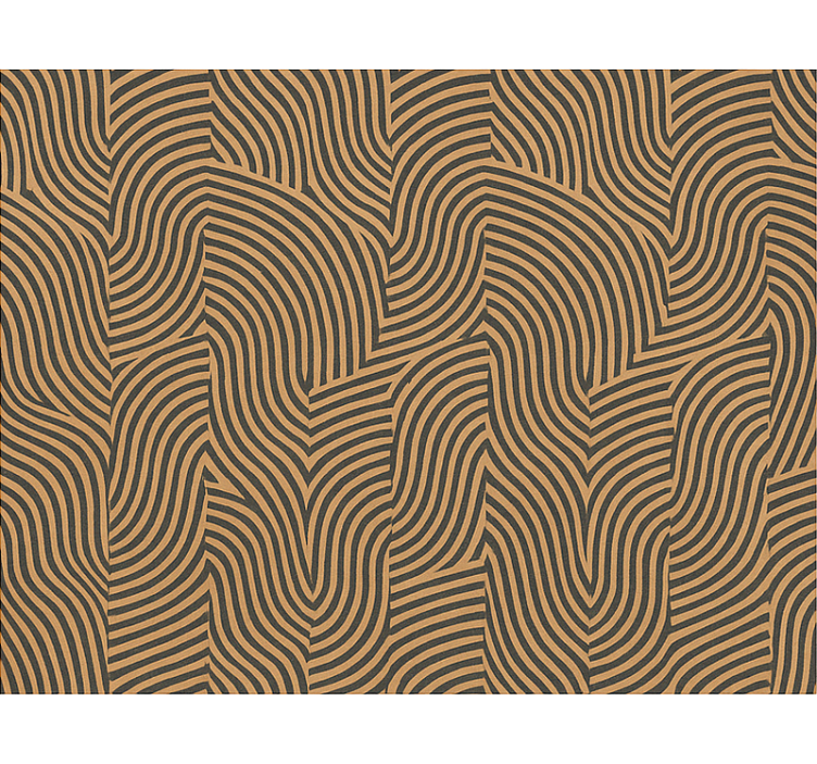 Papel tapiz para sala líneas modernas negras y naranjas - TenVinilo