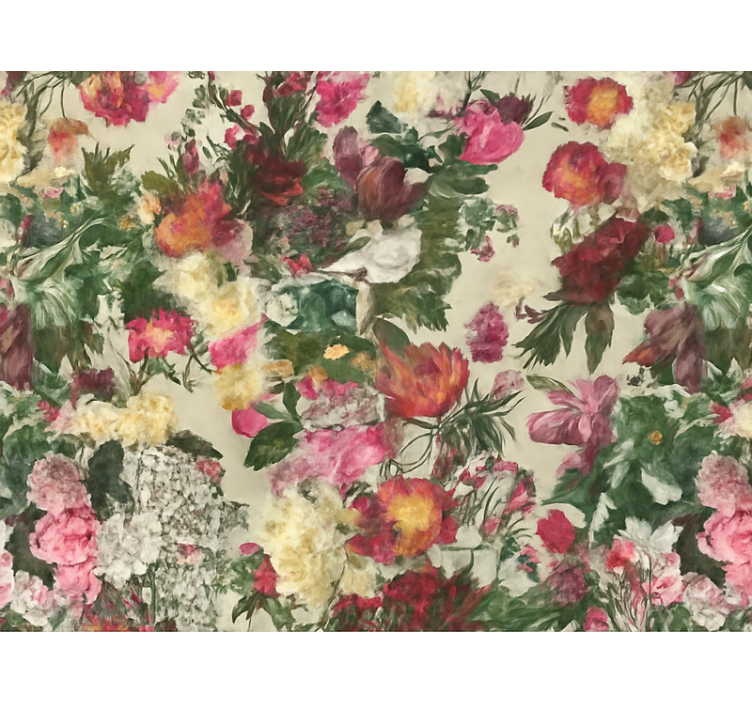 Papel tapiz recámara matrimonial diseño flores vintage - TenVinilo