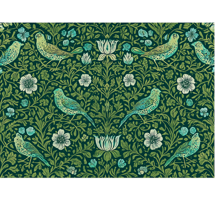 Papel tapiz recámara matrimonial floral y aves - TenVinilo