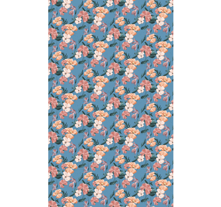 Papel tapiz floral estampado de flores 'ziedi jeans' - TenVinilo