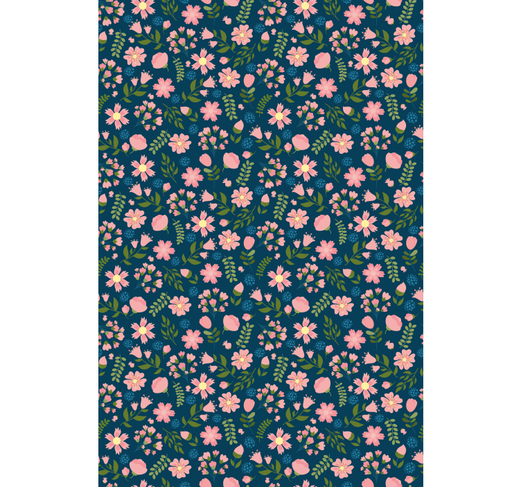 Papel tapiz floral flowerprint 'floflo' azul - TenVinilo