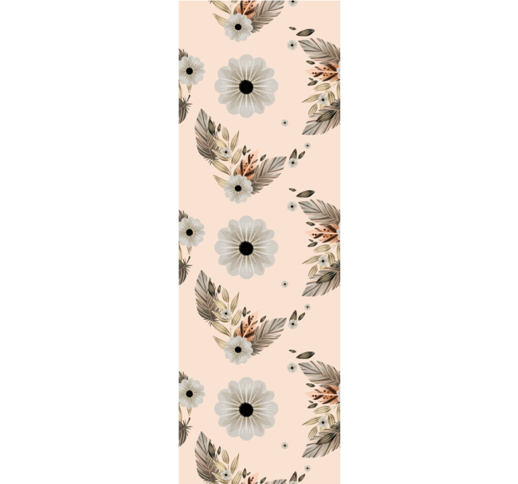 Papel tapiz para recámara flores pastel rosa y negro - TenVinilo