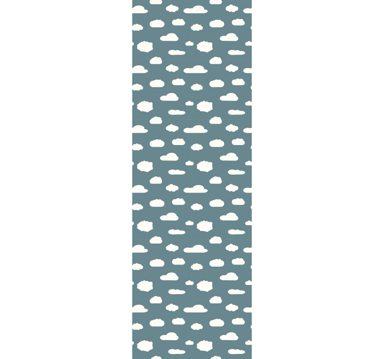 Papel tapiz para recámara diseño blanco sobre fondo azul - TenVinilo