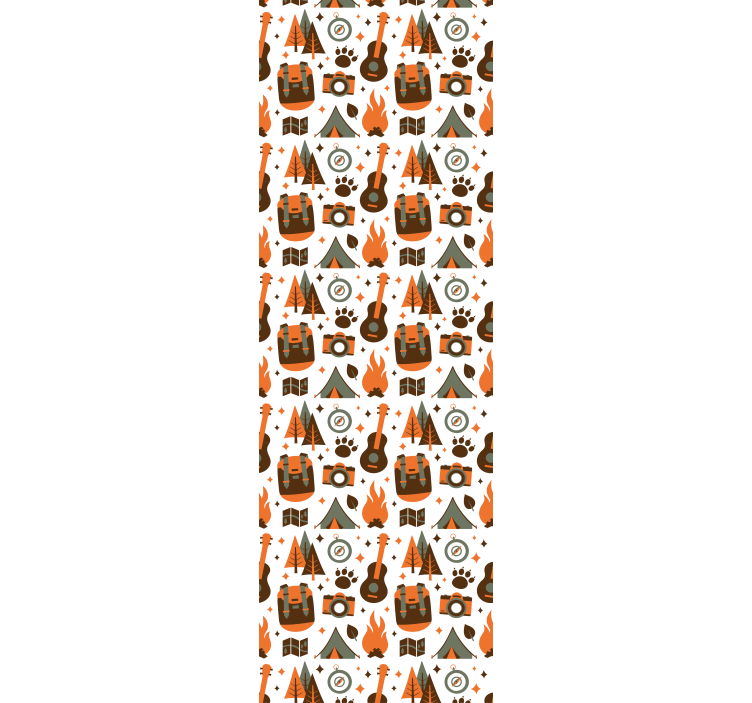 Papel tapiz para recámara montañas oso madera fuego - TenVinilo