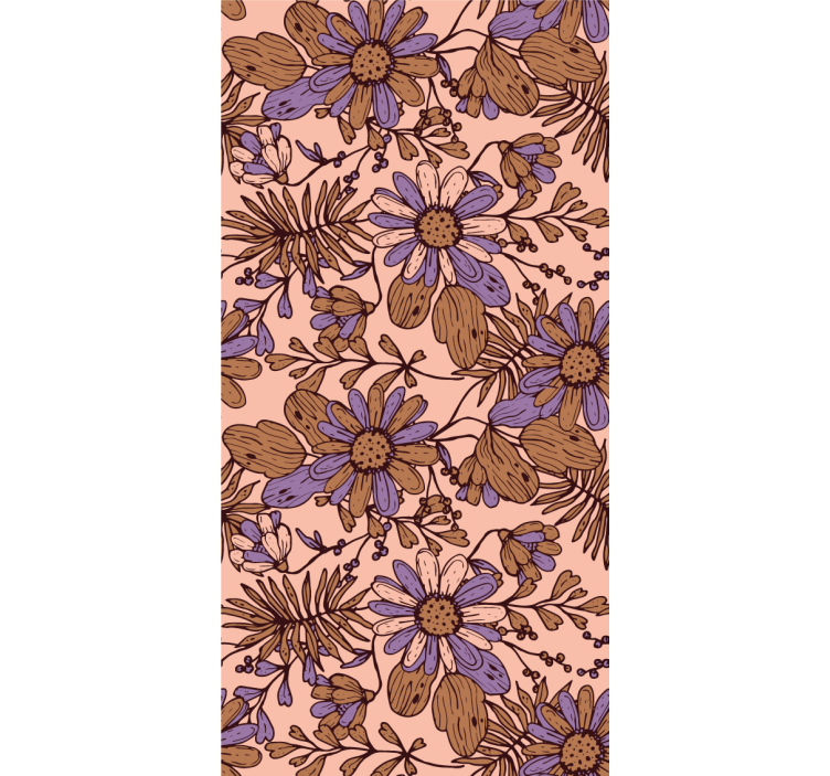 Papel tapiz para recámara diseño floral marrón africano - TenVinilo