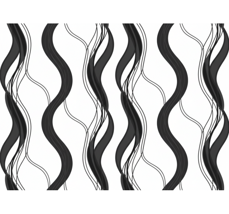 Papel tapiz recámara matrimonial patrón ondulado negro - TenVinilo