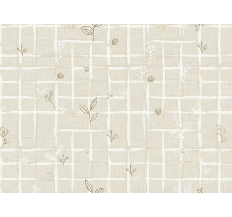 Papel tapiz beige color crema con textura lino - TenVinilo