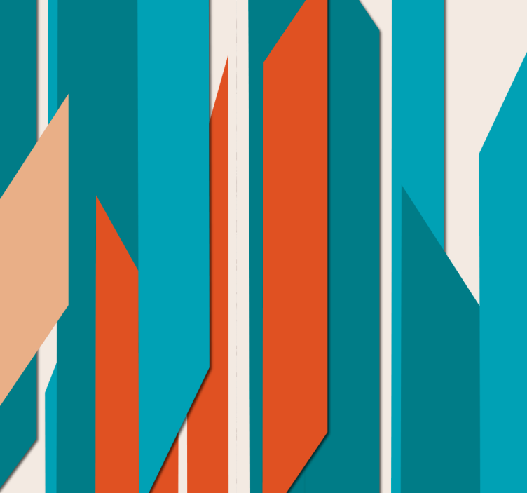 Papel pared abstracto piezas rojas y amarillas - TenVinilo