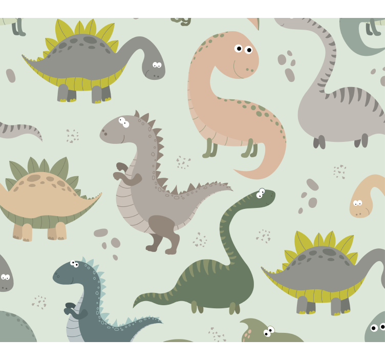 Papel pintado infantil dinosaurios felices - TenVinilo
