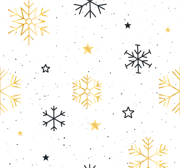 Papel tapiz navidad patrón de copos de nieve estrellados - TenVinilo