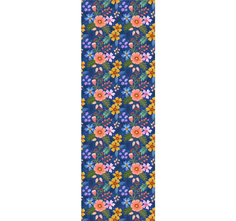 Papel tapiz flores patrón de ramo de flores - TenVinilo