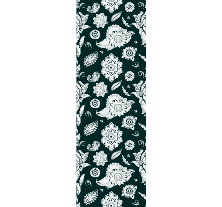 Papel tapiz cocina motivo de azulejos florales - TenVinilo