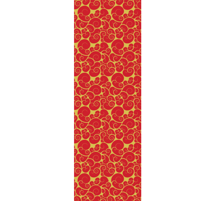 Papel pintado lunares Remolinos rojos y amarillos - TenVinilo