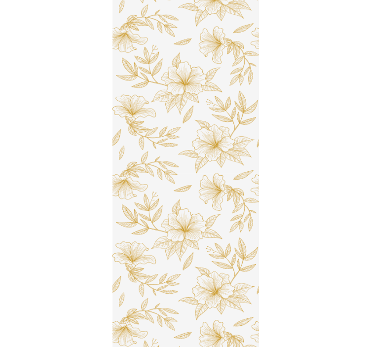 Papel tapiz floral elegancia floral dorada - TenVinilo