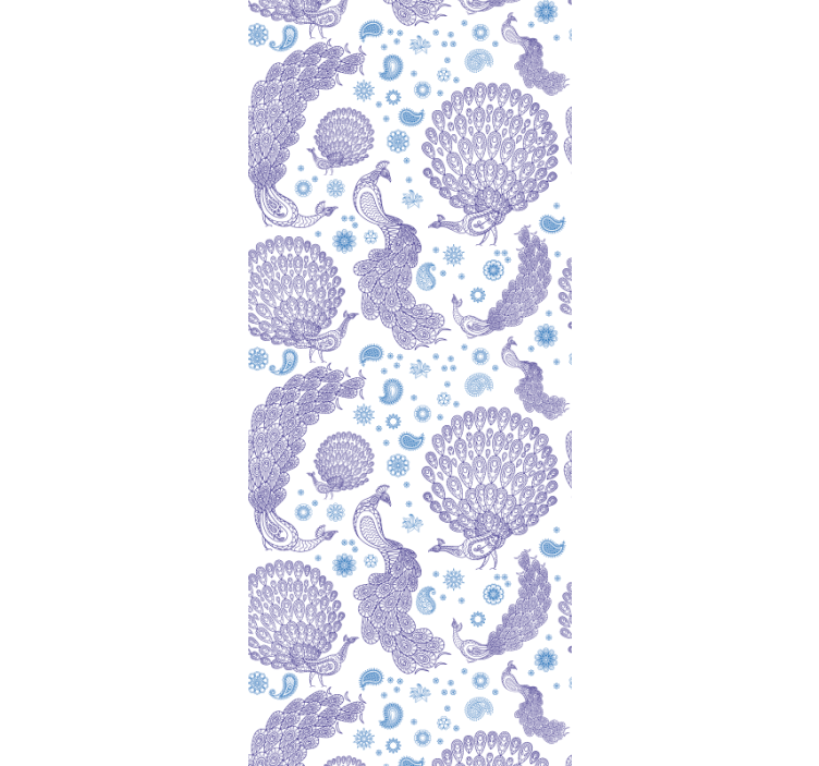 Papel pintado animal Paon tono morado - TenVinilo