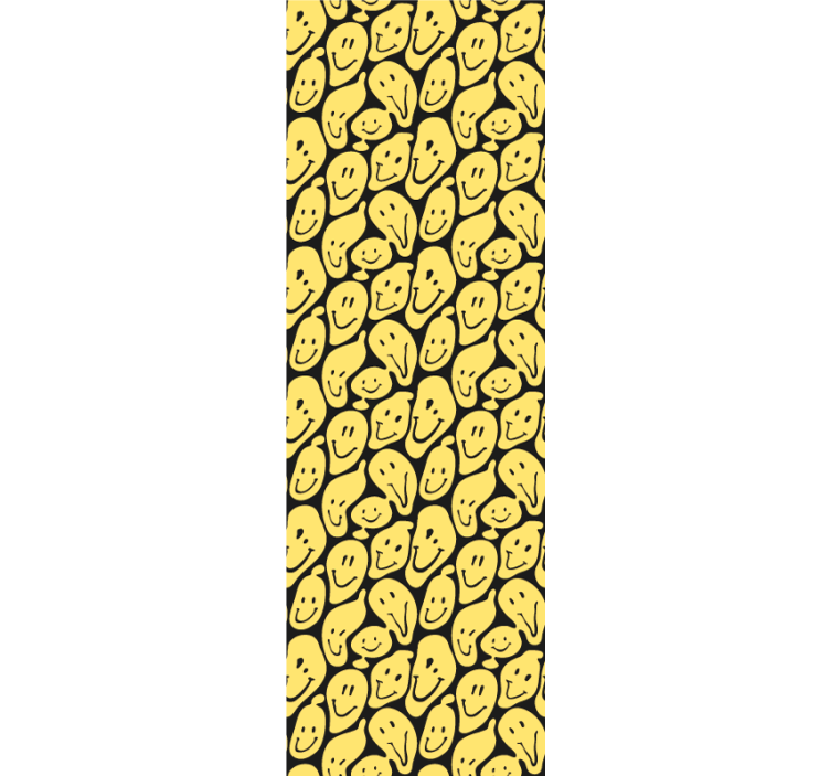 Papel tapiz moderno patrón de caras sonrientes - TenVinilo