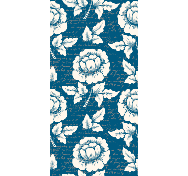 Papel tapiz floral escritura floral elegante - TenVinilo