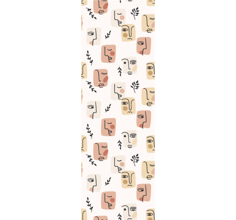 Papel tapiz arte patrones faciales abstractos - TenVinilo