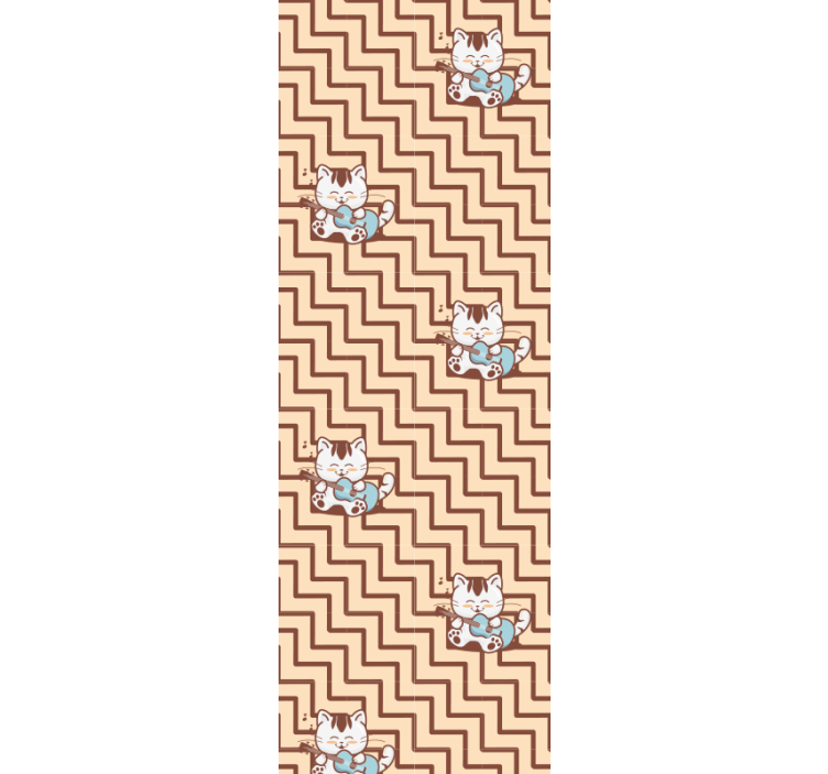 Papel tapiz gatos motivo felino geométrico - TenVinilo