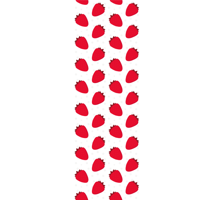 Papel pintado cocina Fresa roja sobre blanco - TenVinilo