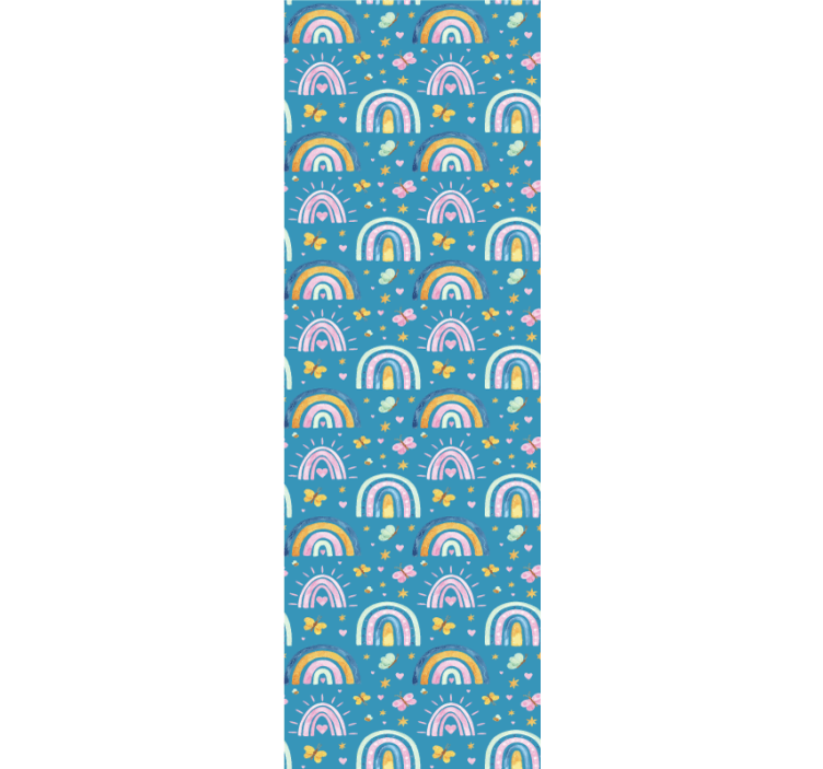 Papel tapiz infantil patrones de mariposas arcoiris - TenVinilo